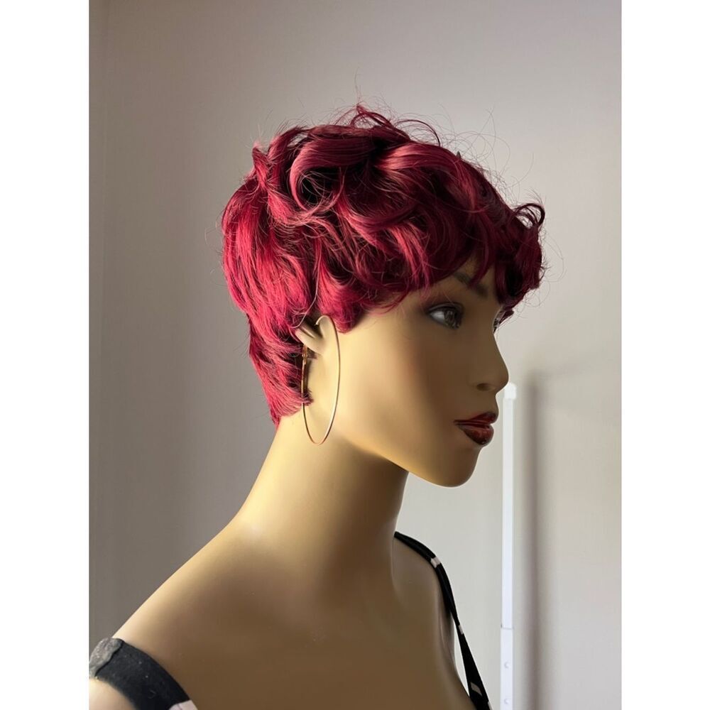 Amazon Bold Burgundy Short Pixie Wig